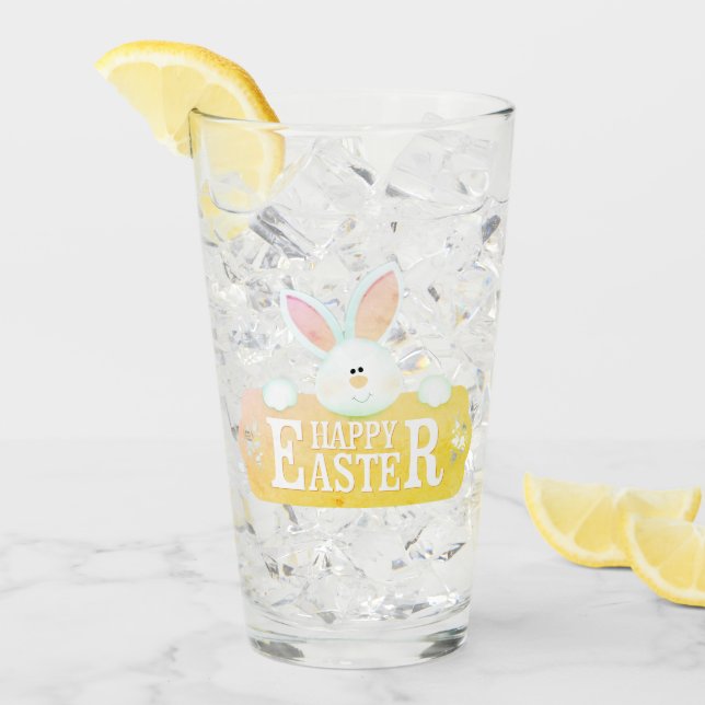 Happy Easter Bunny Glass (Front Ice)