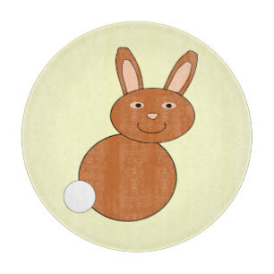 Happy Easter Bunny Glass Cutting Board
