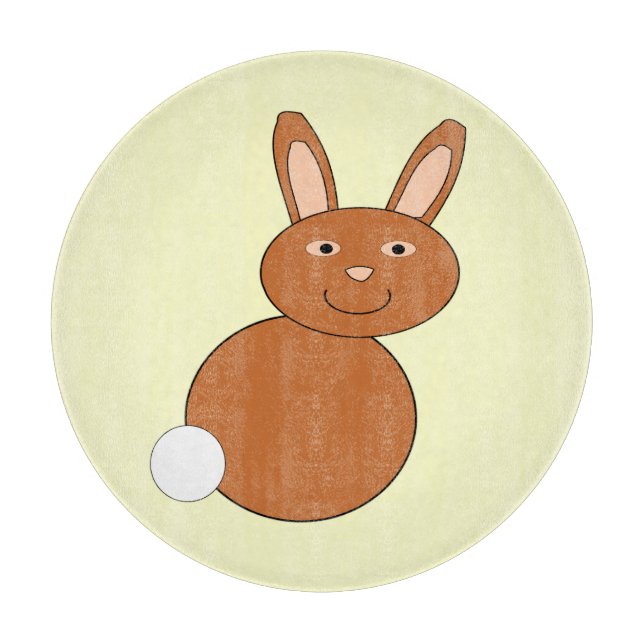 Happy Easter Bunny Glass Cutting Board (Front)