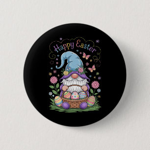 Happy Easter Bunny Gnome Hug Easter Eggs Gnome Lov 6 Cm Round Badge