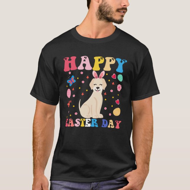 Happy Easter Bunny Great Pyrenee  Easter Day Groov T-Shirt (Front)