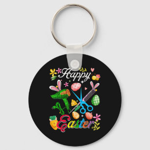 Happy Easter Bunny Hair Stylist Tools Job Team Hun Key Ring