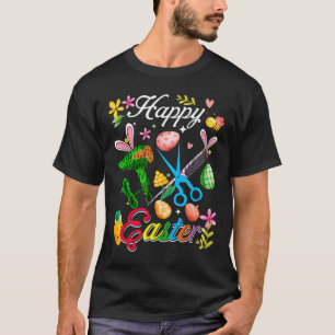Happy Easter Bunny Hair Stylist Tools Job Team Hun T-Shirt