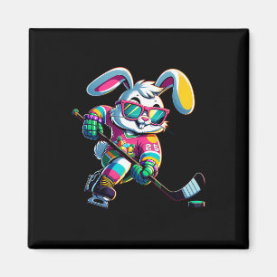 Happy Easter Bunny Hockey Rabbit Men Women Kid (1) Magnet