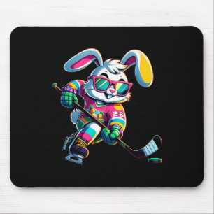 Happy Easter Bunny Hockey Rabbit Men Women Kid (1) Mouse Pad