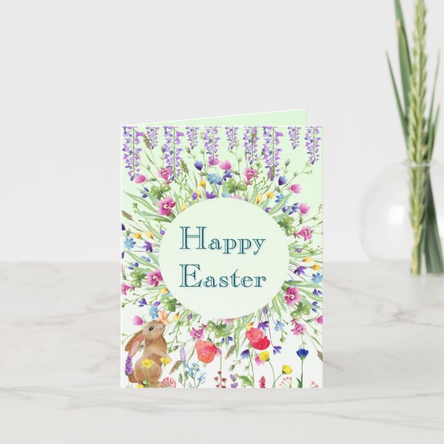 Happy Easter Bunny  Holiday Card (Front)