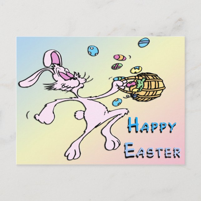 Happy Easter Bunny Holiday Postcard (Front)