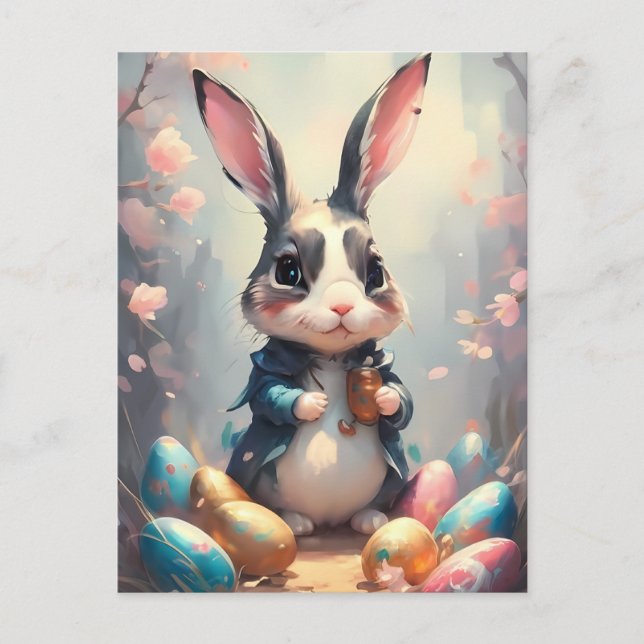 Happy Easter Bunny Holiday Postcard (Front)
