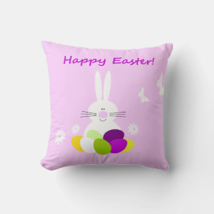 Happy Easter Bunny Home Decor Pillow