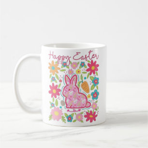 Happy Easter Bunny Illustration Coffee Mug