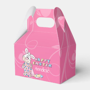 Happy Easter Bunny in Pretty Pink Favour Box