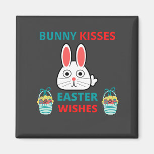 Happy Easter Bunny Kisses And Wishes Magnet