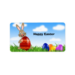 Happy Easter Bunny Label