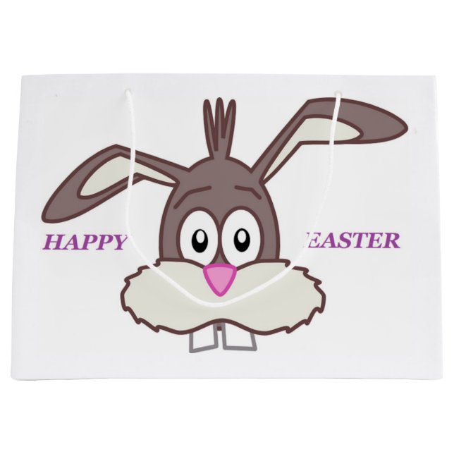 "HAPPY EASTER" BUNNY LARGE GIFT BAG (Front)
