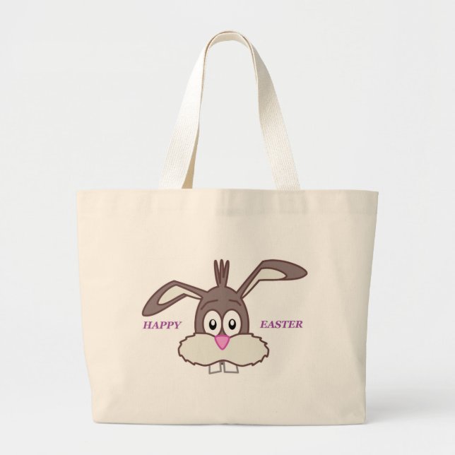 "HAPPY EASTER" BUNNY LARGE TOTE BAG (Front)