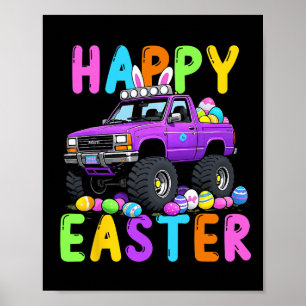 Happy Easter Bunny Monter Truck Funny Madness Poster