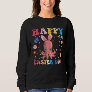 Happy Easter Bunny Octopuse  Easter Day Groovy Sweatshirt