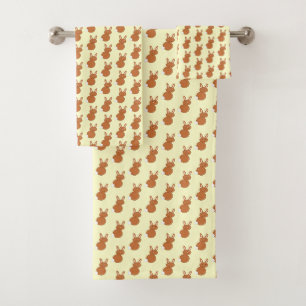 Happy Easter Bunny Patterned Towels