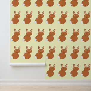 Happy Easter Bunny Patterned Wallpaper