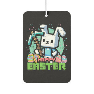 Happy Easter Bunny Pixel Game  Car Air Freshener