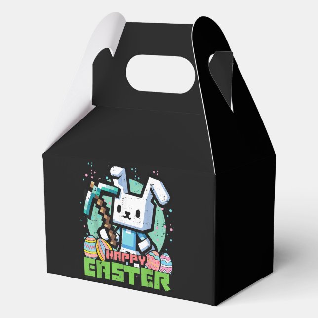 Happy Easter Bunny Pixel Game  Favour Box (Front)
