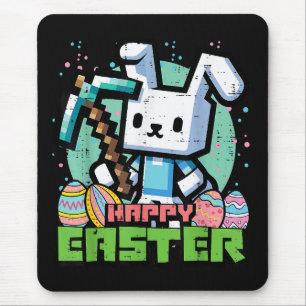 Happy Easter Bunny Pixel Game  Mouse Pad