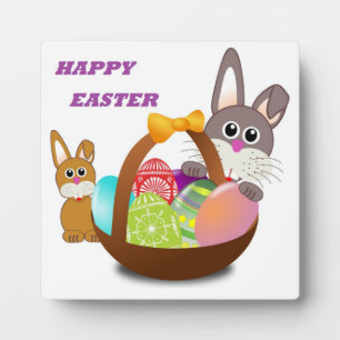"HAPPY EASTER" BUNNY PLAQUE
