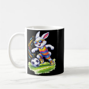 Happy Easter Bunny Playing Soccer Lovers Boys Kids Coffee Mug