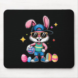 Happy Easter Bunny Playing Volleyll Easter Sport K Mouse Pad