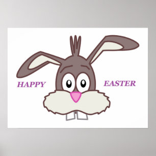 "HAPPY EASTER" BUNNY POSTER