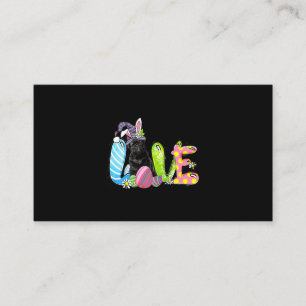 Happy Easter Bunny Pug Dog Egg Love Easter Day Business Card