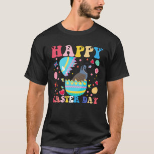 Happy Easter Bunny Quail Easter Day Groovy T-Shirt