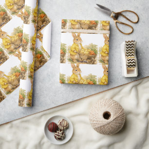 Happy Easter Bunny Rabbit Baby Shower Wrapping Paper