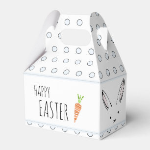 Happy Easter Bunny Rabbit Carrot Polka Dot Favour Box