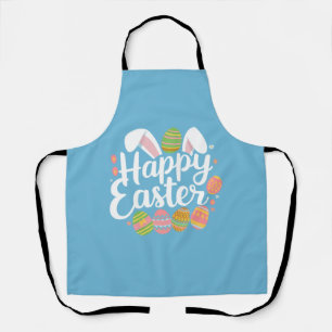 Happy Easter Bunny Rabbit Egg Holiday Apron