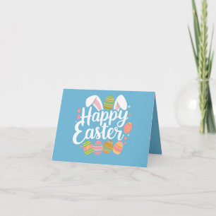 Happy Easter Bunny Rabbit Egg Holiday Card