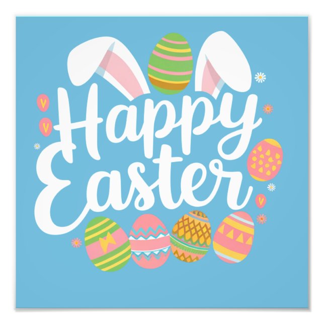 Happy Easter Bunny Rabbit Egg Holiday  Photo Print (Front)