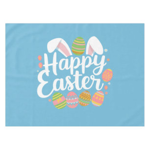 Happy Easter Bunny Rabbit Egg Holiday Tablecloth