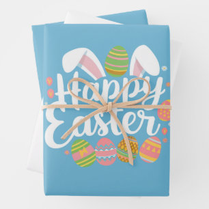 Happy Easter Bunny Rabbit Egg Holiday  Wrapping Paper Sheet