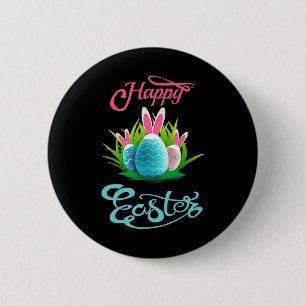 Happy Easter Bunny Rabbit Eggs; Easter Day Women  6 Cm Round Badge