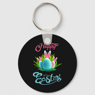 Happy Easter Bunny Rabbit Eggs; Easter Day Women  Key Ring