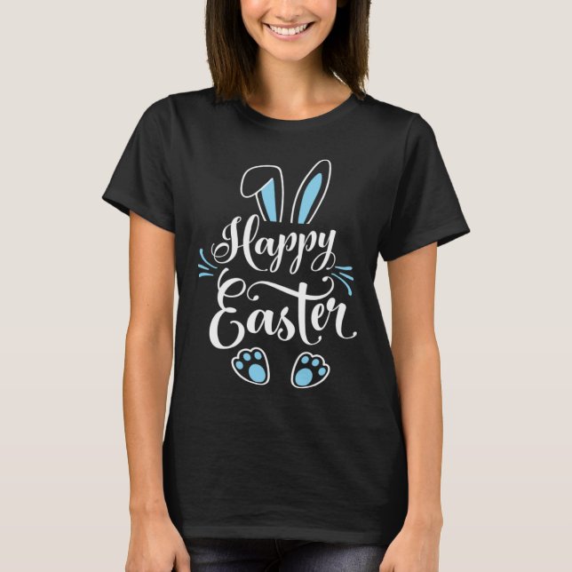 Happy Easter Bunny Rabbit Face Easter Day Men Boys T-Shirt (Front)