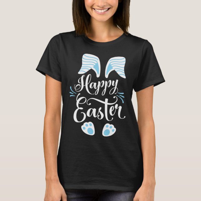 Happy Easter Bunny Rabbit Face Easter Day Men Boys T-Shirt (Front)