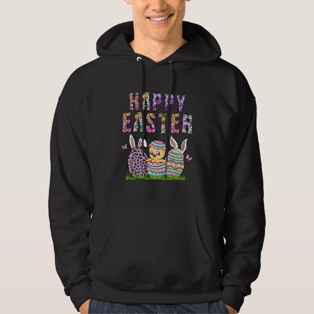 Happy Easter Bunny Rabbit Face  Easter Day Women G Hoodie (Front)