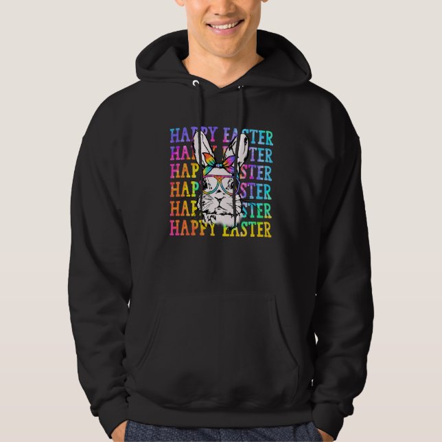Happy Easter Bunny Rabbit Face  Easter Day Women G Hoodie (Front)