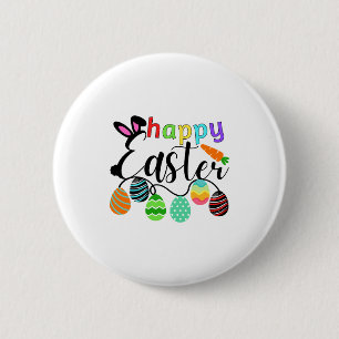 Happy Easter Bunny Rabbit Face Funny Easter Day T 6 Cm Round Badge