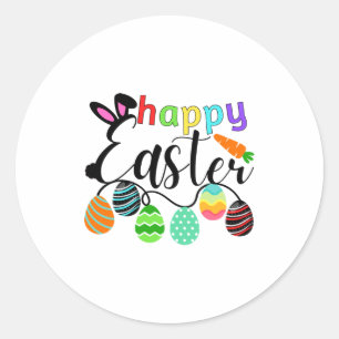 Happy Easter Bunny Rabbit Face Funny Easter Day T Classic Round Sticker