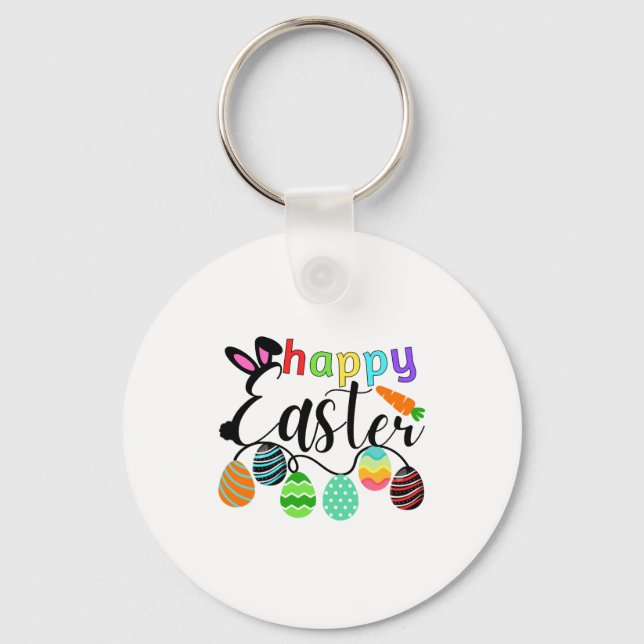 Happy Easter Bunny Rabbit Face Funny Easter Day T  Key Ring (Front)