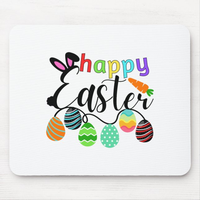 Happy Easter Bunny Rabbit Face Funny Easter Day T  Mouse Pad (Front)