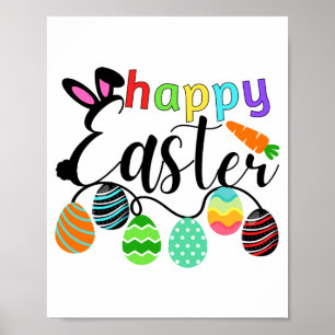 Happy Easter Bunny Rabbit Face Funny Easter Day T Poster